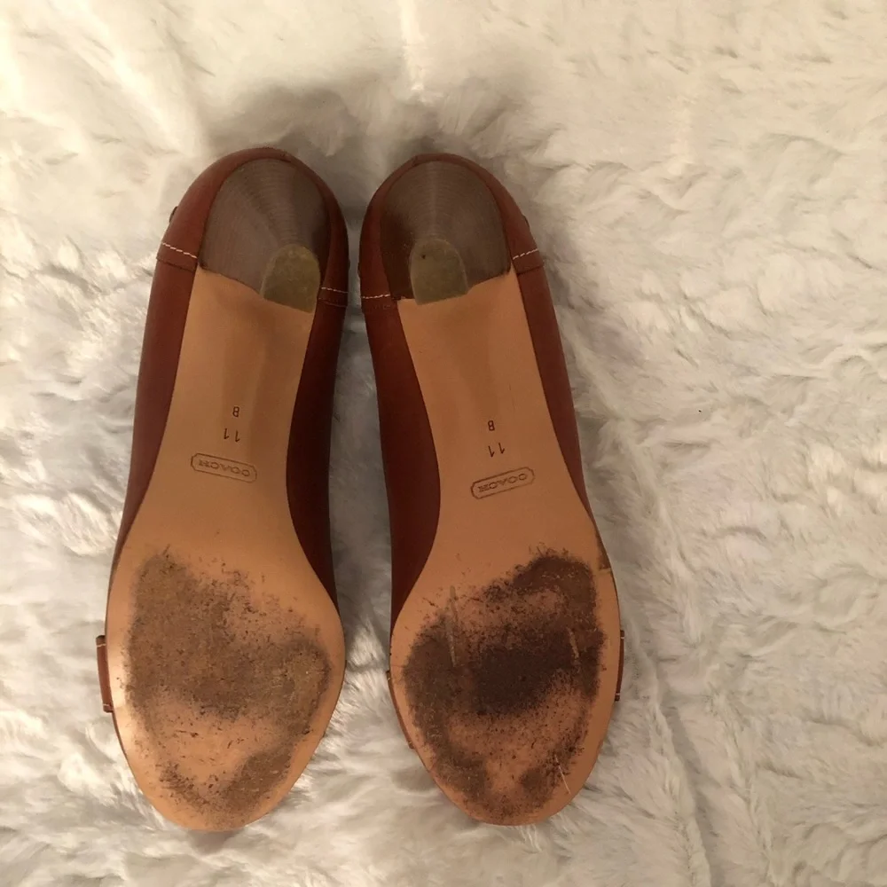 COACH Vintage Vivanna Calf Leather 3” Heels with White Stitching 11B - Picture 5 of 8